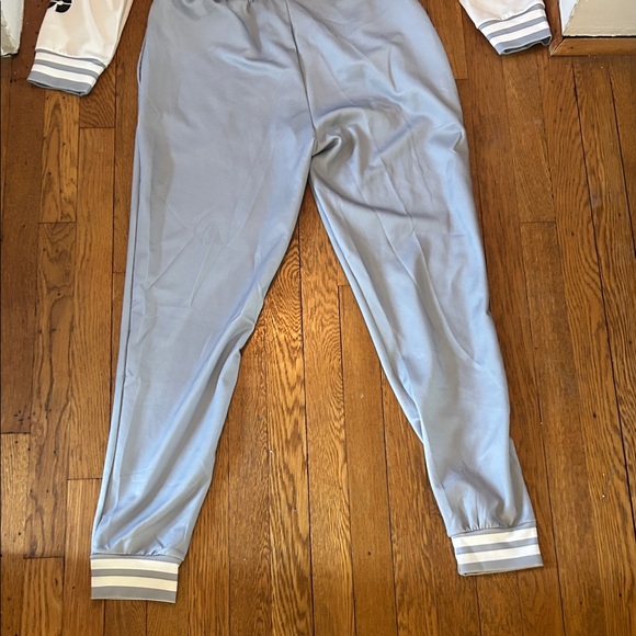 Pittsburgh Steelers Jogging Outfit Gray and White Sports Jacket and Pants Set - Picture 9 of 10